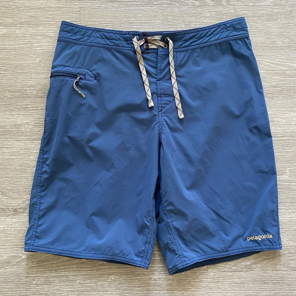 Patagonia Men's Stretch Wavefarer Board Shorts Size 32 Blue Stretch Surfing READ